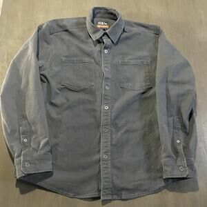 Eddie Bauer Workwear Mens Size XL Jacket Shirt Canvas Gray Shacket Button Up